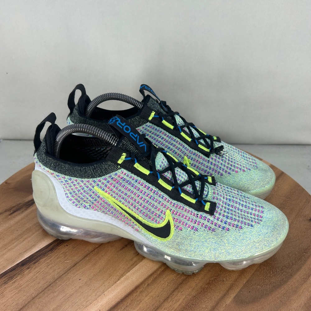 Nike Air VaporMax 2021 FK Mens 9 Barely Volt Blue Pink DX3368-700 Running Shoes